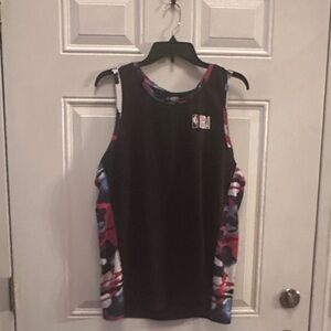 NBA Black Tank Top with Red and Blue Trim